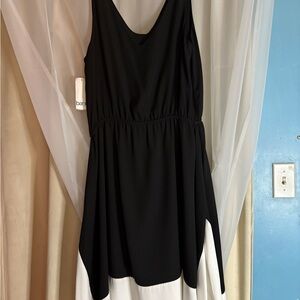 Bar III Black and White Asymmetrical Dress